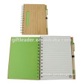 A5 ECO Bamboo Cover Recycled Spiral Notebook with Pen